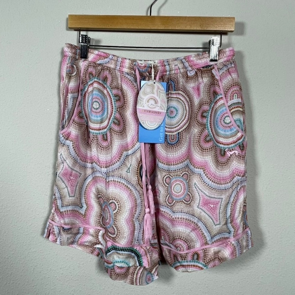 Peter Alexander Pajama Shorts Womens Medium Pink Lou Martin Loungewear Boho‎ NWT